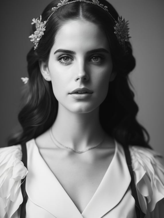 lana del rey with wings and flower crown