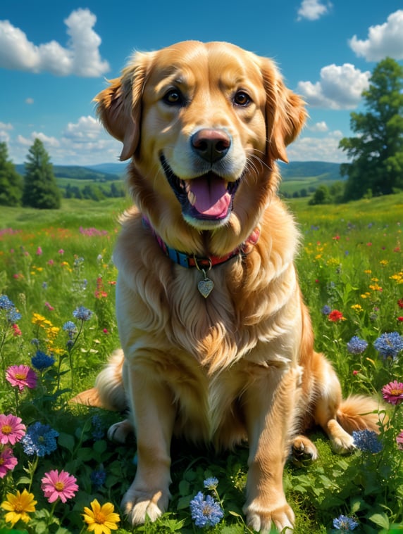 Dog is sittin