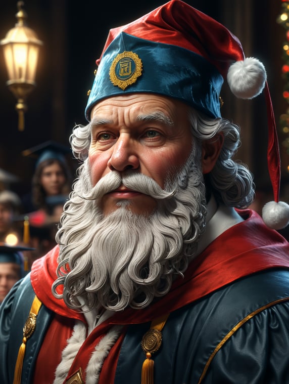 SANTA CLAUS WITH GRADUATION HAT