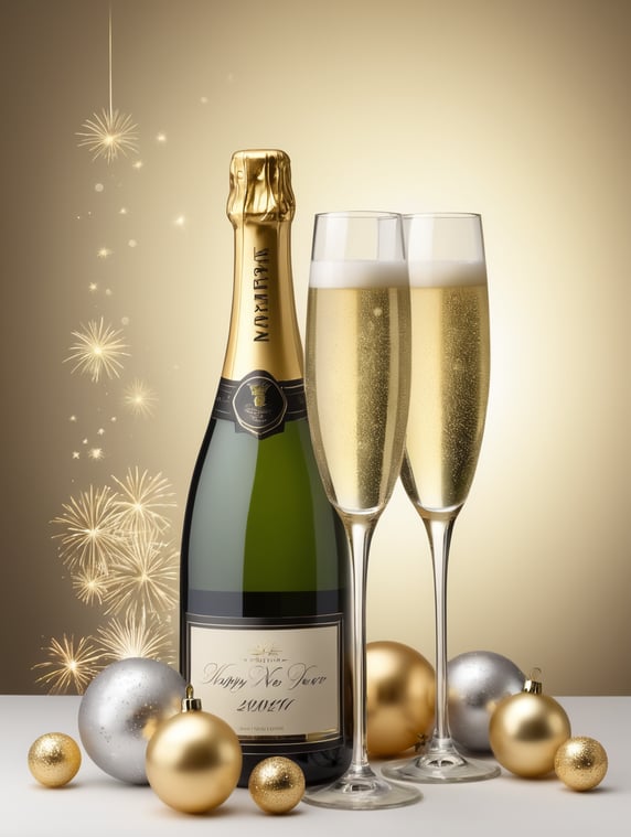 Happy new year prosit Champagner