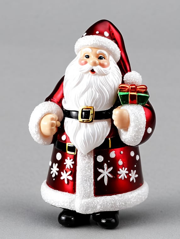 santa claus small glass glass figure, christmas toy for the christmas tree