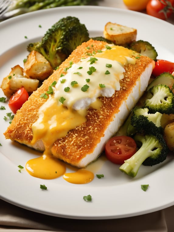 baked fish and cheese