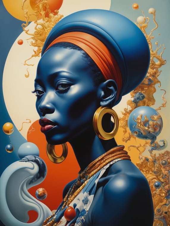 African art, minimalism abstraction at birth. by james jean and salvador dali and shusei nagaoka, oil on canvas, surrealism, neoclassicism, renaissance, hyper realistic, ultra detailed, cell shaded, minimalism, lenoid afremov style