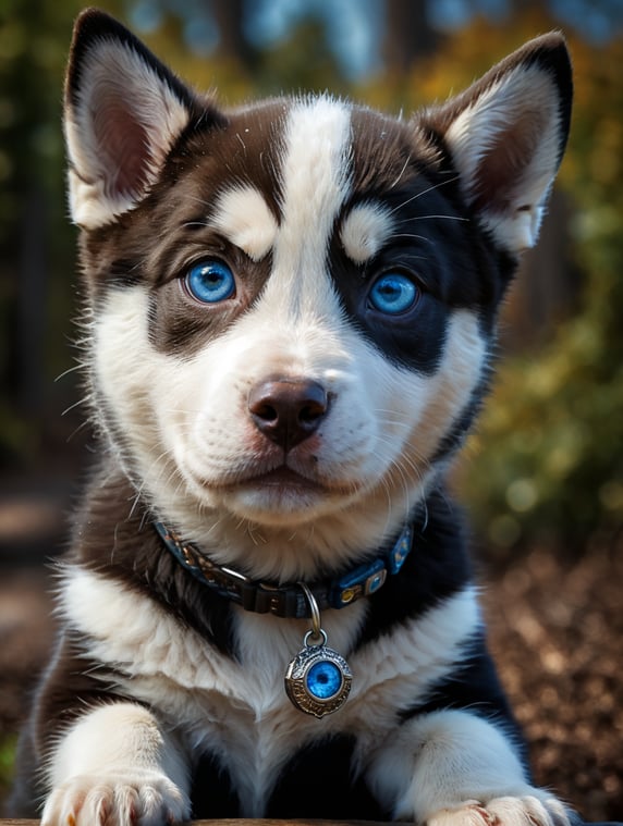 husky and Labrador hybrid puppy blue eye