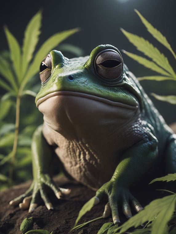 marijuana frog under ummbrela
