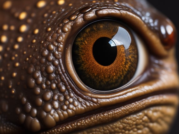 close-up macro photo of a toad's eye