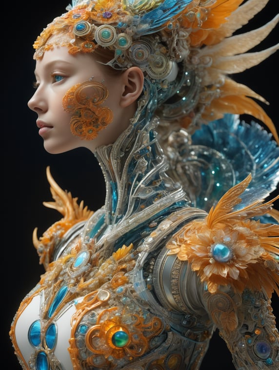 photo of Hyperrealistic art Wonderful, intricate, (colorful), (a superb Art Brut Decollage art, Lycanthropic Phoenix), ethereal neural network organism, divine cyborg dragon:2 girl:0.3, ginger:0.5 biomorph, glass skeleton, skinless:3, anatomical face, biomechanical details, (white and iridescent colors:1.1) bright colors, alchemist, alt_style, cinematic, 35mm film, 35mm photography, film, photo realism, DSLR, 8k uhd, hdr, ultra-detailed, high quality, high contrast