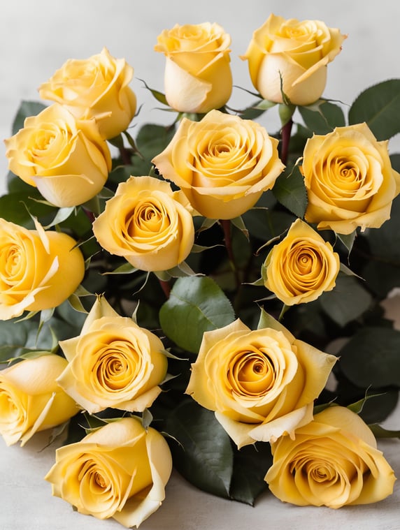 12 yellow roses for Valentine's Day
