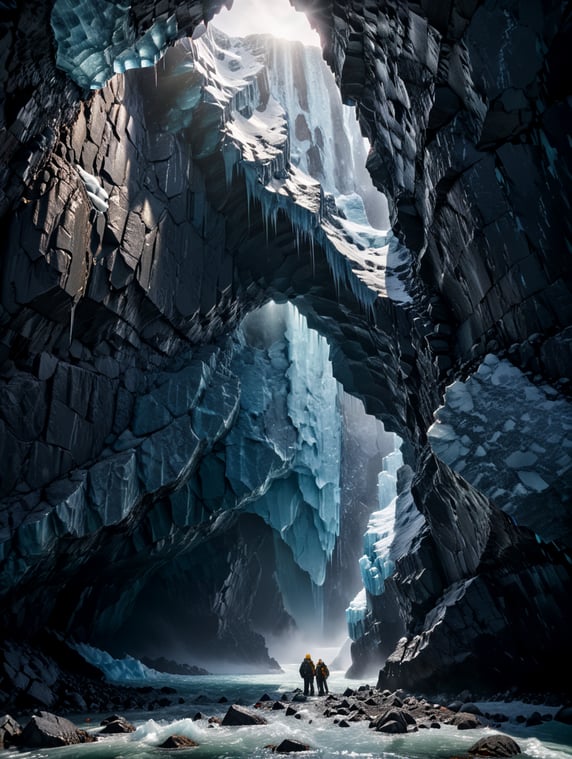 Behind the ice wall, Antarctica, ice belt, parallel world behind the wall
