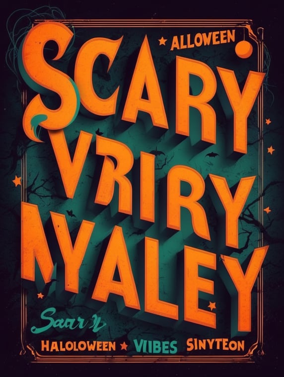 'Scary Vibes only' text effect Retro Halloween