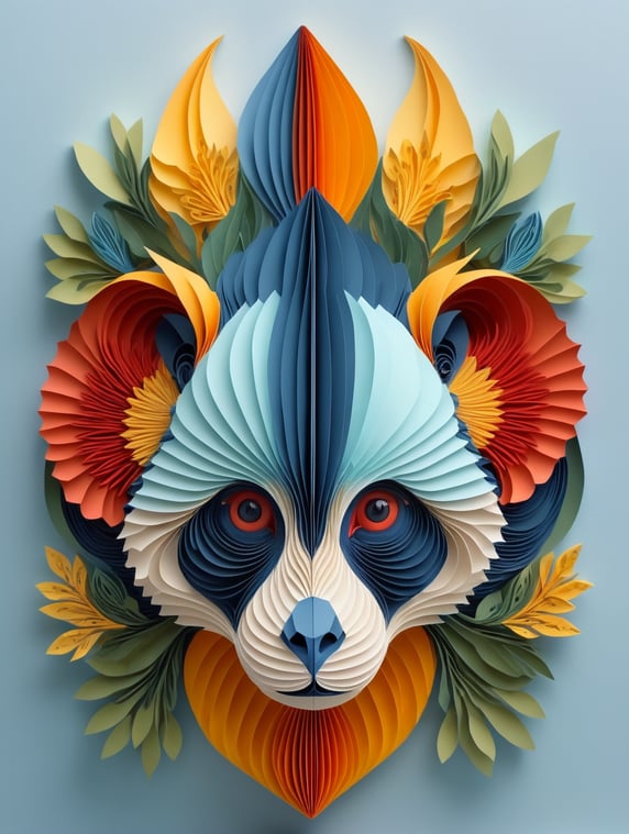 a monkey head, minimalistic colorful organic forms, energy, assembled, layered, depth, alive vibrant, 3D, abstract, on a light blue background