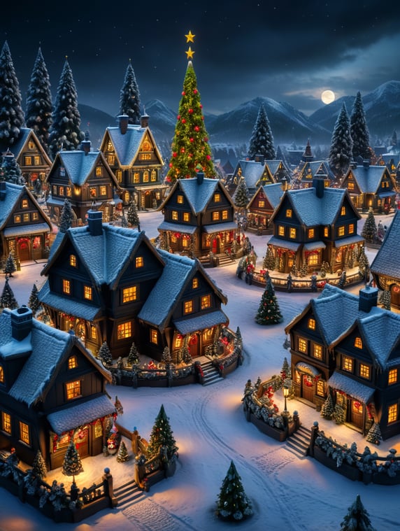 Winter christmas village