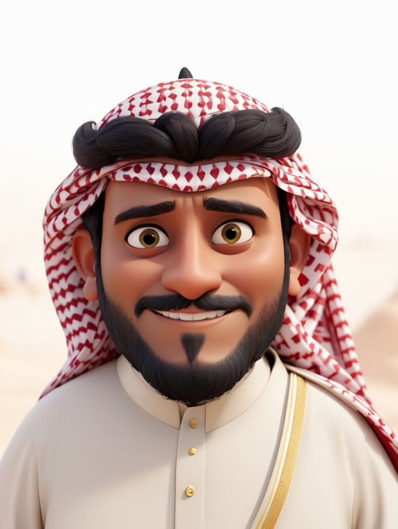 3D Cartoon Saudi Man; 3D Cartoon Saudi Man