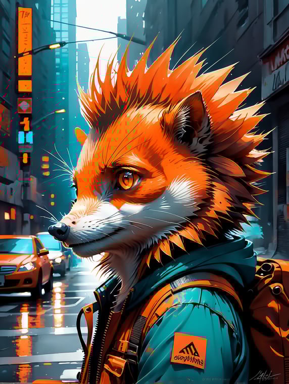 orange hedgehog, orange, cute