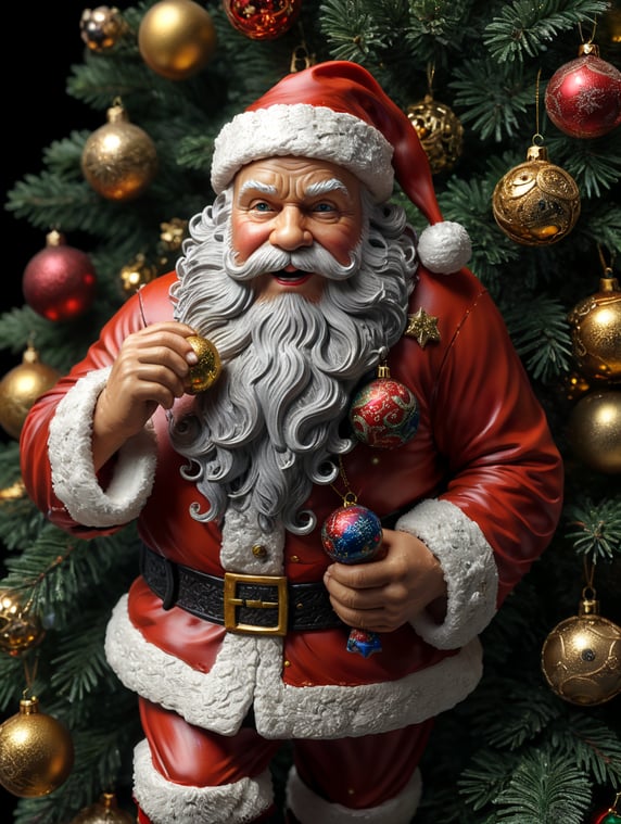 santa claus small plastic figure, christmas toy for the christmas tree