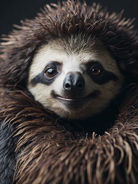 A sloth on the cover of a fashion magazine