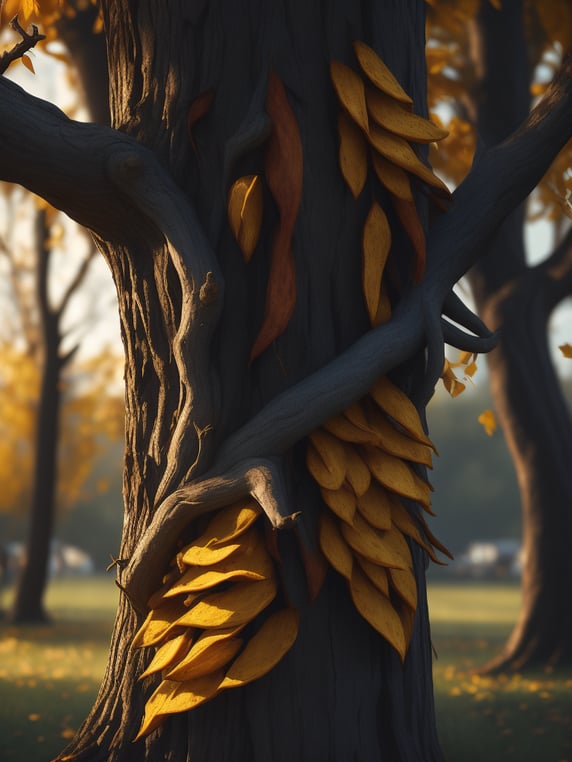 fried chips growing on each branch tree