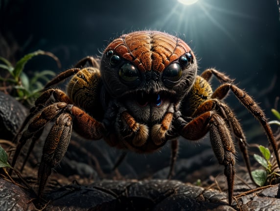 a sheriff spider on it's web