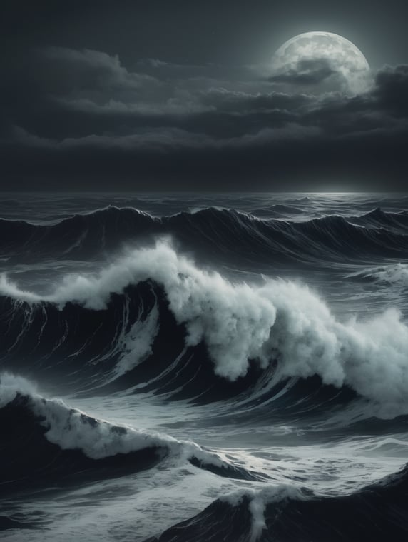 black seas at night tsunami