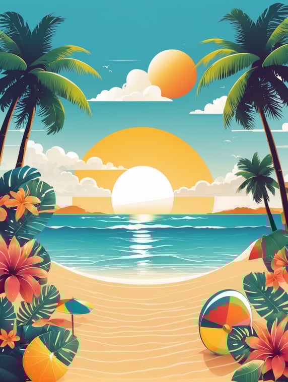 Summer vibe, vector art