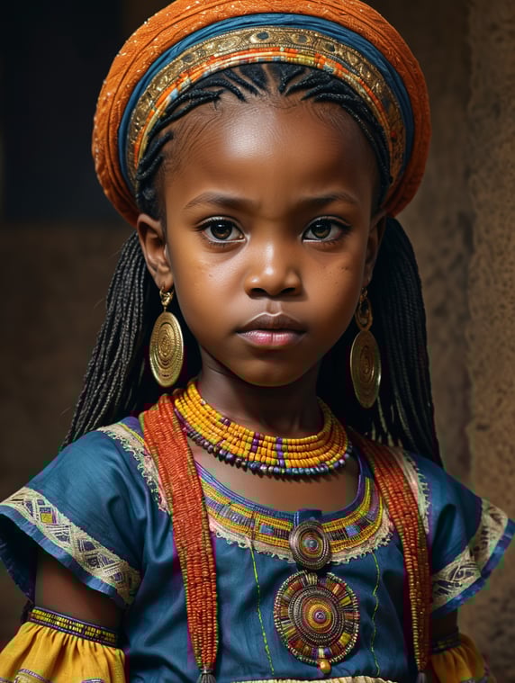A 5 year old mordern day yoruba girl living in southwest Nigeria