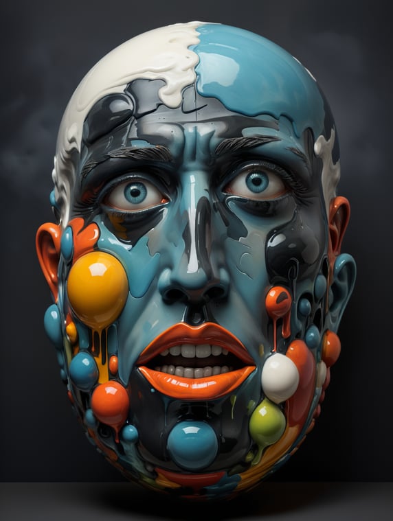 Surreal and abstract ceramic inspired by the work of Rene Magritte; ceramica surrealista y abstracta inspirada en la obra de rene Magritte