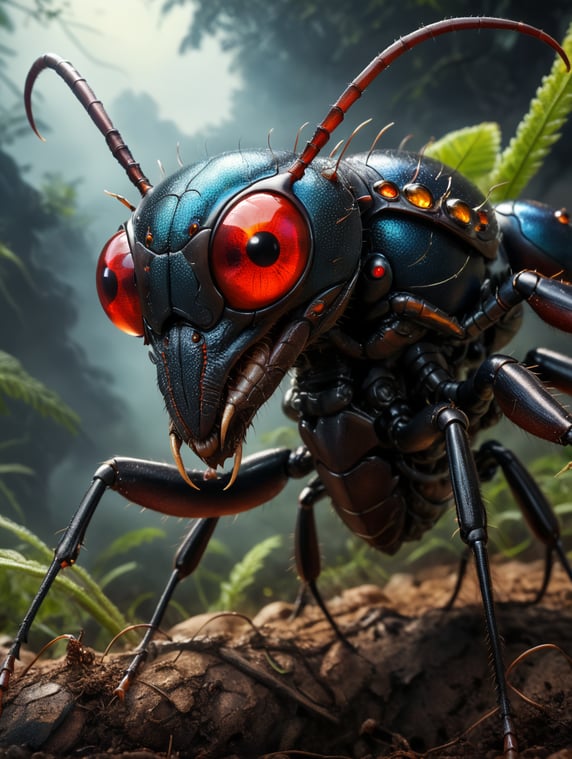 giant warrior ants with laser eyes