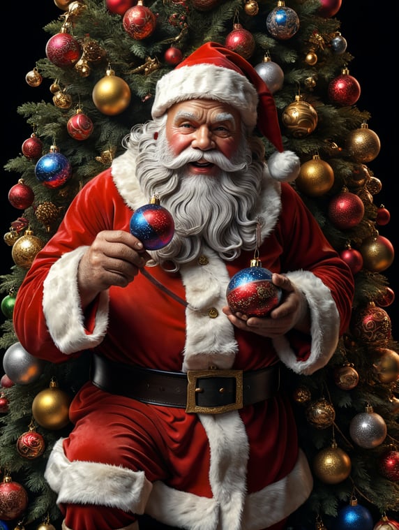 santa claus as a christmas toy for the christmas tree