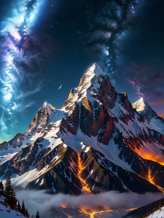 Mountain in the dark