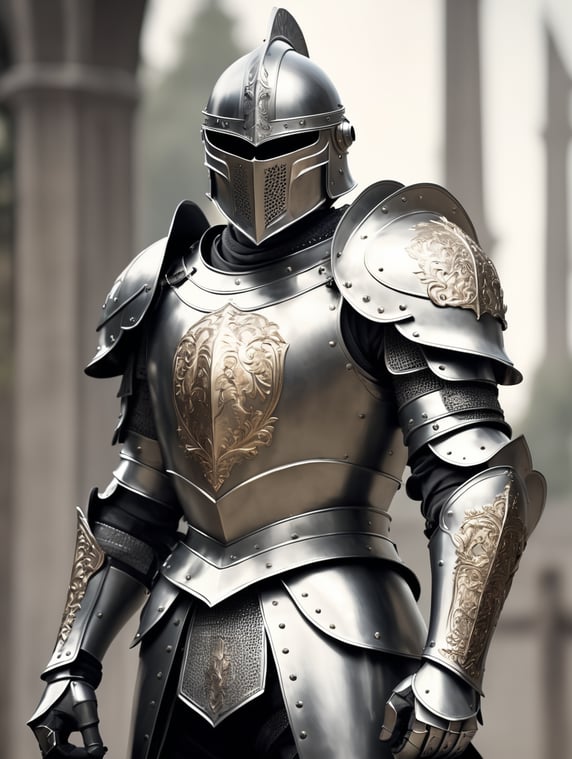 Knight wearing a sallet helmet and also wearing less armor