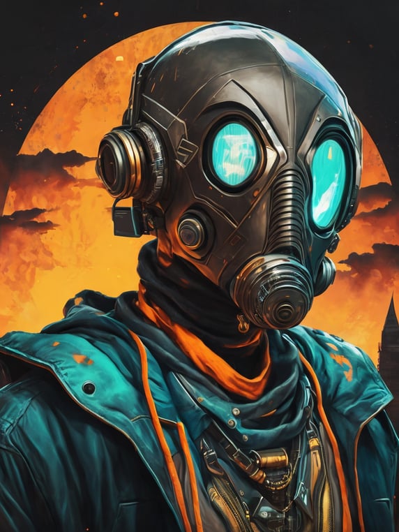 Acid dystopia iridescent acid wash streetwear fashion, liquid oil inspired fashion, nuclear, mad max, surrealism, futuristic mad max cyberpunk gas mask, steampunk radioactive, mutation, cover, epic, focus, black background, ultra sharp, hyper detailed, warframe, fifth element, epic, focus, ultra sharp, hyper detailed, dystopian fashion, total recall, futuristic, luxury, elite, cinematic, iridescent fashion, nike, y3, yeezy
