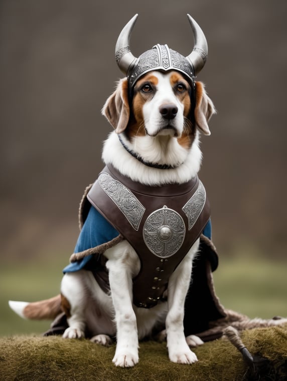 Dashchound dressed as a viking
