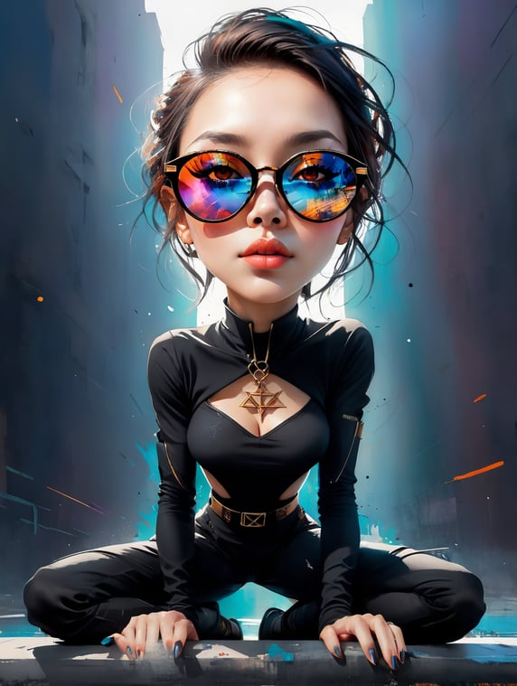 "Trinity" woman with black sunglasses