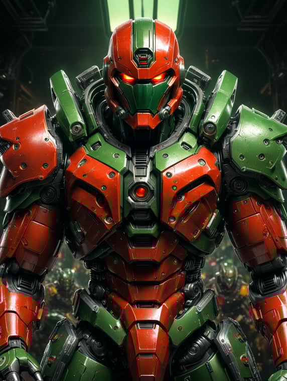 Jaegers in red and green colour