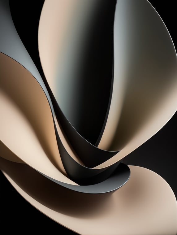 abstract developing shape, soft lighting, black background, sensual abstract set