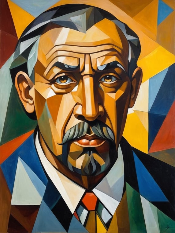 self-portrait pf zeus, Cubism