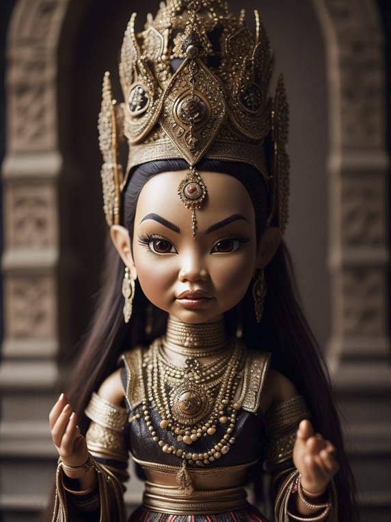 Cambodian Apsara style princess Bratz Doll wearing traditional clothing, with Buddhist praying hands