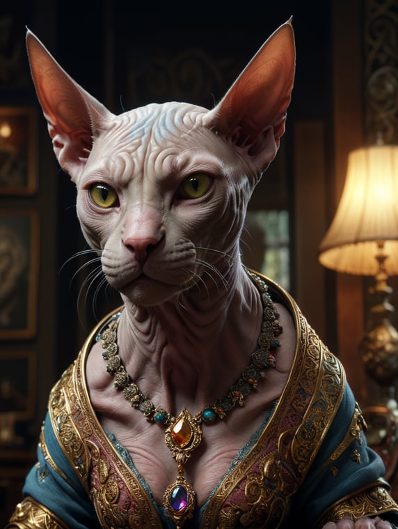 Sphynx cat as a grandmother