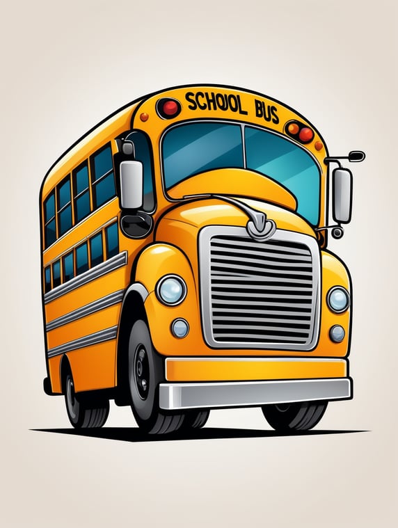 School Bus Vectors Design, mascot logo, bright colors, vector Logo, vector image