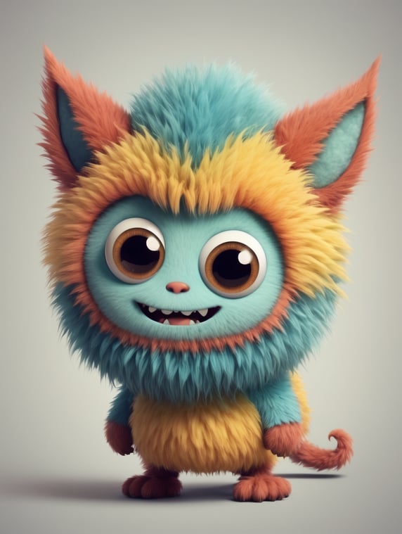 A cute furry creature color monster
