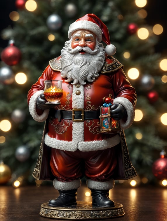 santa claus small glass glass figure, christmas toy for the christmas tree