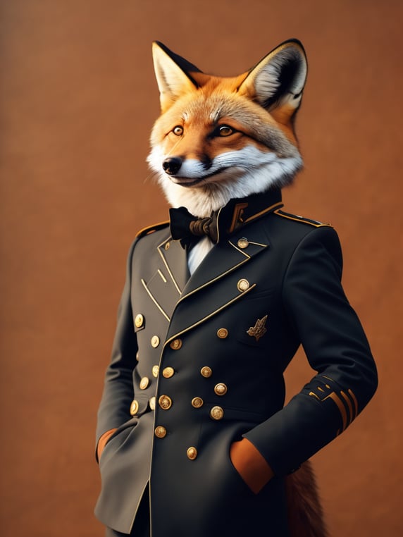 Fox in epaulettes; Лисичка в погонах