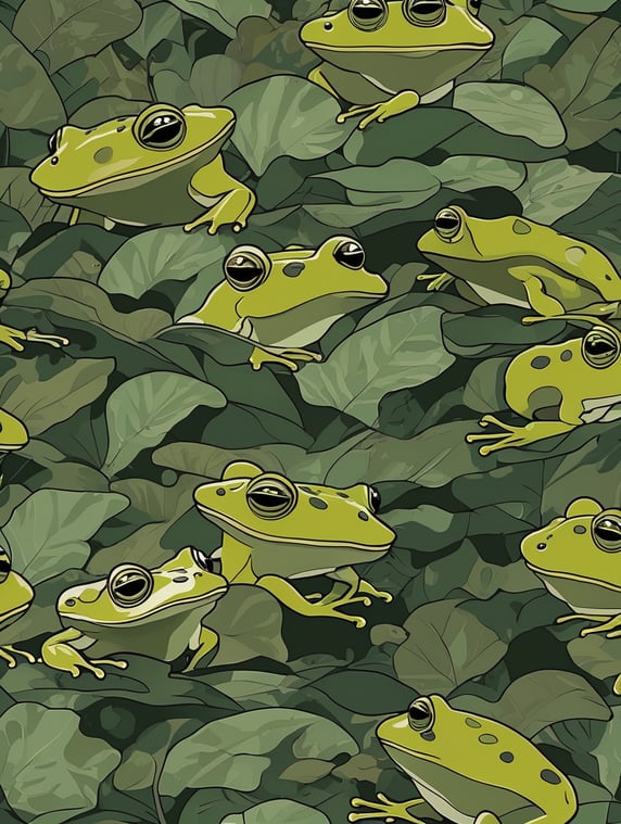 frog camouflage pattern, vector art, modern