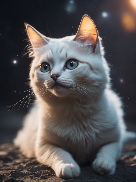 sneeze white kitten space horror realistic