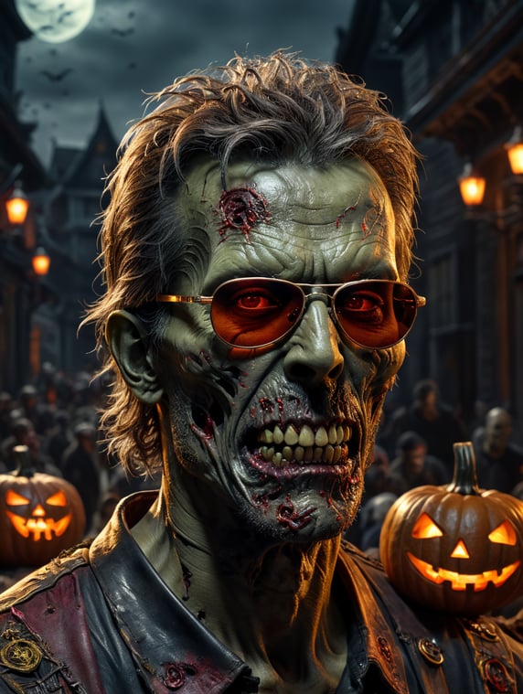 halloween theme, sunglasses, zombie, funny, promotion,