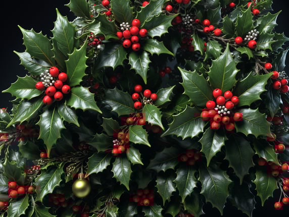 Christmas holly flowers mistletoe
