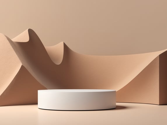 3d render of vector abstract background. Podium for show product. Blank scene showcase mockup with empty round stage.