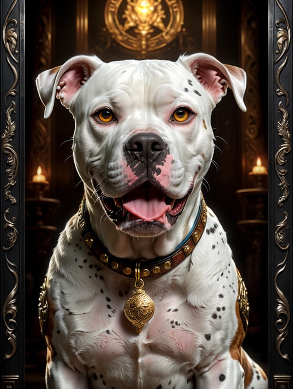 dog American Staffordshire Terrier white and brindle fan Disney inspired movie poster with the title Geara