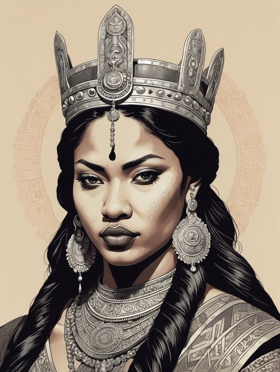 Illustrated drawing of chola king