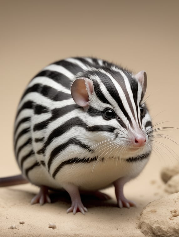 zebra shrew animal photo realistic